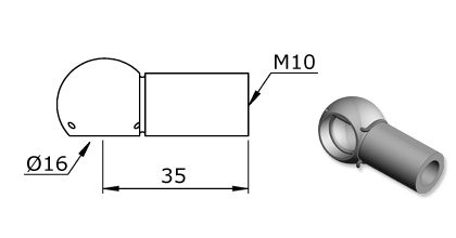 Technical drawing - Endfitting - Ballsocket